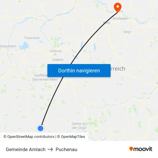 Gemeinde Amlach to Puchenau map
