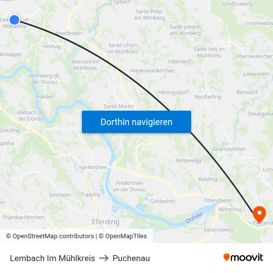 Lembach Im Mühlkreis to Puchenau map