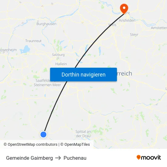 Gemeinde Gaimberg to Puchenau map