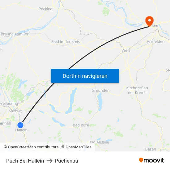 Puch Bei Hallein to Puchenau map