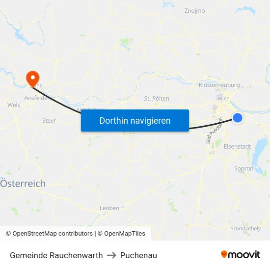 Gemeinde Rauchenwarth to Puchenau map