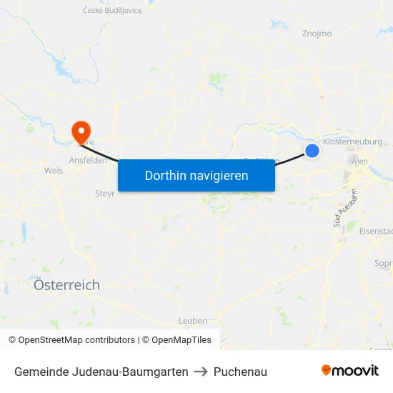 Gemeinde Judenau-Baumgarten to Puchenau map