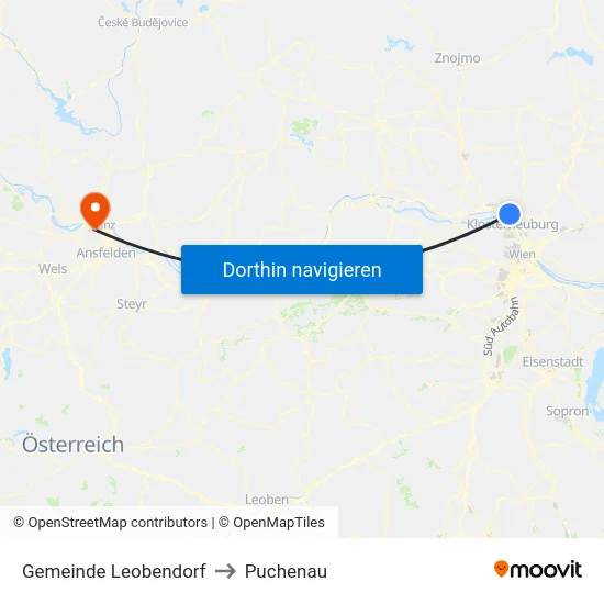 Gemeinde Leobendorf to Puchenau map