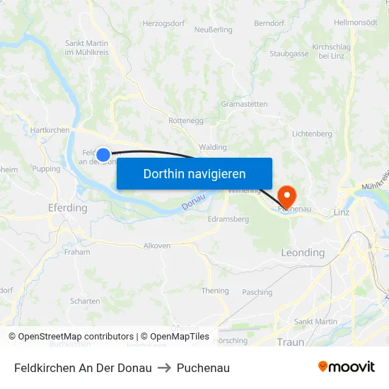 Feldkirchen An Der Donau to Puchenau map