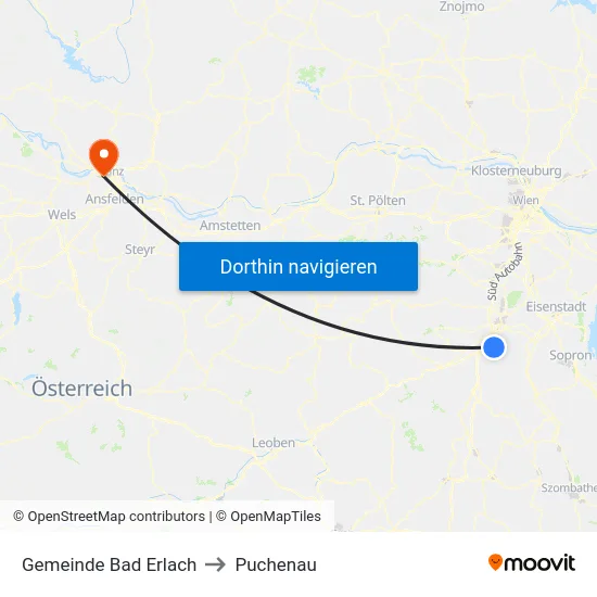 Gemeinde Bad Erlach to Puchenau map