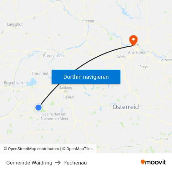 Gemeinde Waidring to Puchenau map