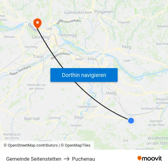 Gemeinde Seitenstetten to Puchenau map