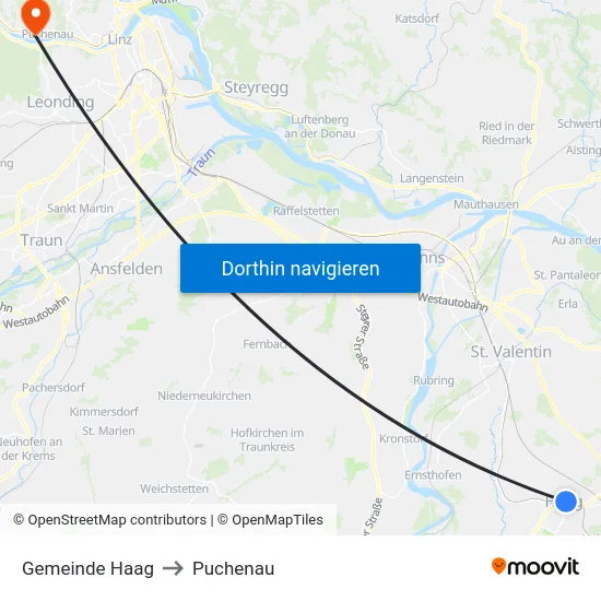 Gemeinde Haag to Puchenau map