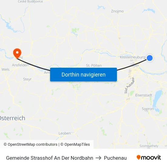 Gemeinde Strasshof An Der Nordbahn to Puchenau map