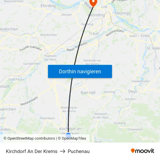Kirchdorf An Der Krems to Puchenau map