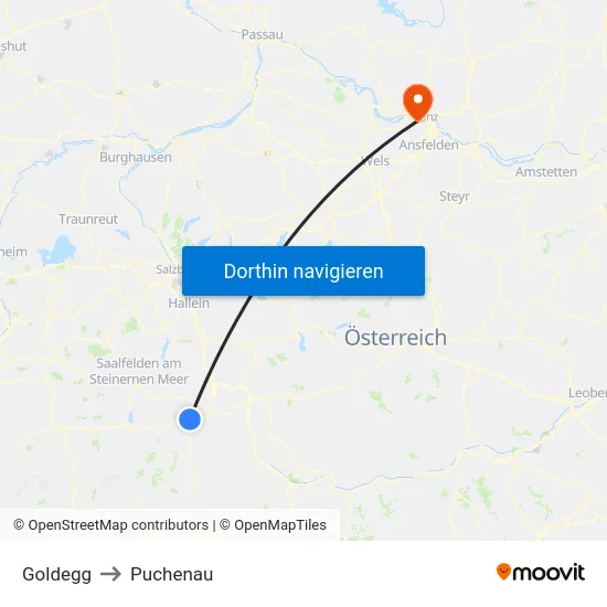 Goldegg to Puchenau map