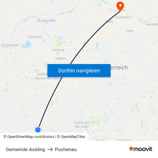 Gemeinde Assling to Puchenau map
