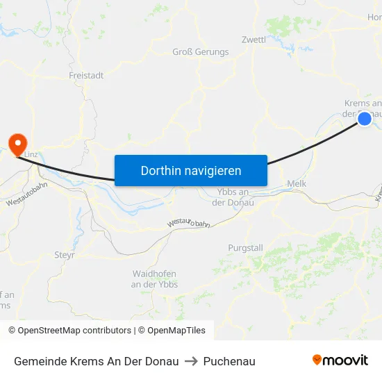 Gemeinde Krems An Der Donau to Puchenau map