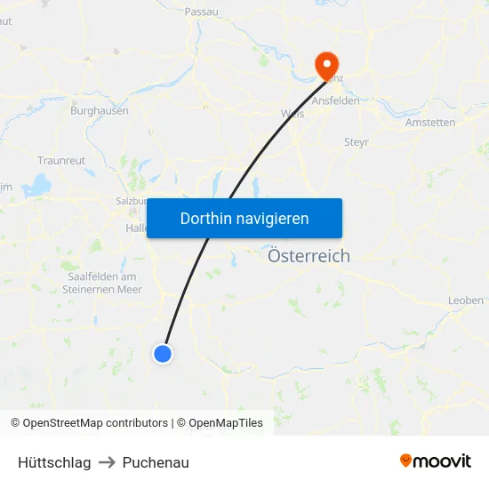 Hüttschlag to Puchenau map