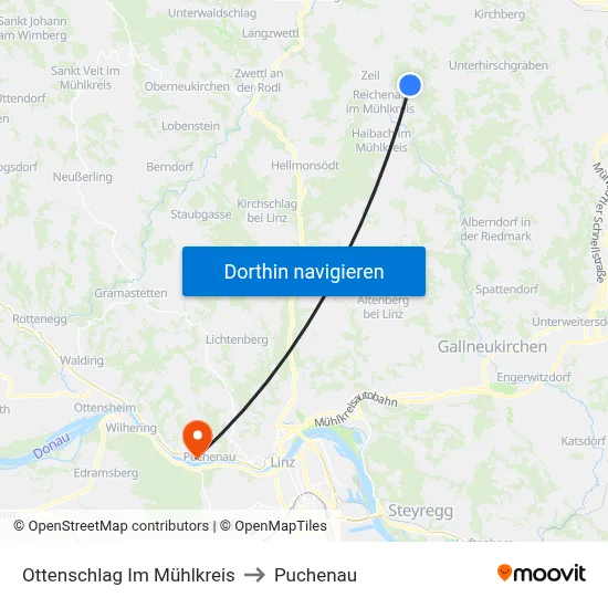 Ottenschlag Im Mühlkreis to Puchenau map