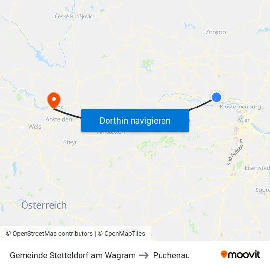 Gemeinde Stetteldorf am Wagram to Puchenau map