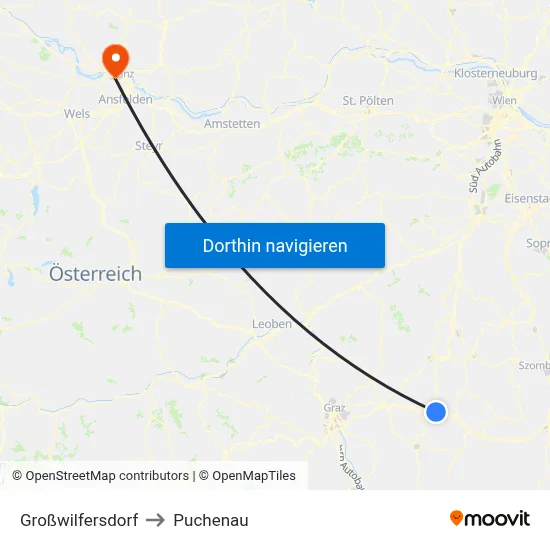 Großwilfersdorf to Puchenau map