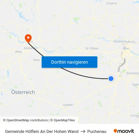 Gemeinde Höflein An Der Hohen Wand to Puchenau map