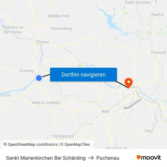Sankt Marienkirchen Bei Schärding to Puchenau map