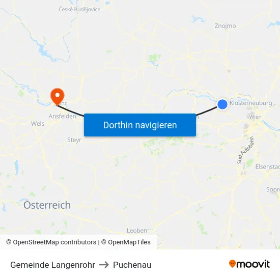 Gemeinde Langenrohr to Puchenau map