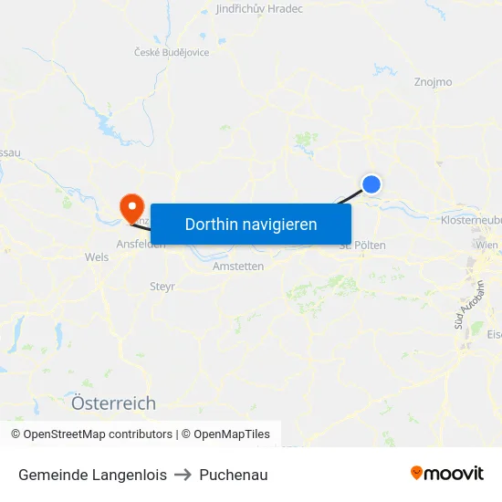 Gemeinde Langenlois to Puchenau map