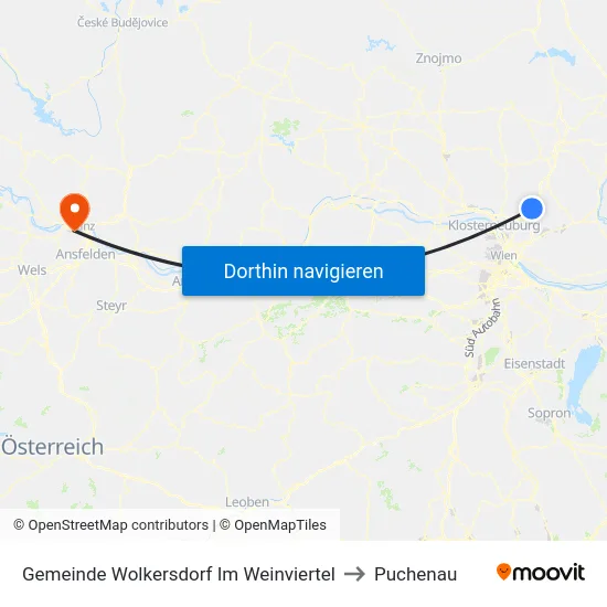 Gemeinde Wolkersdorf Im Weinviertel to Puchenau map