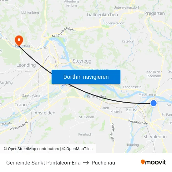 Gemeinde Sankt Pantaleon-Erla to Puchenau map