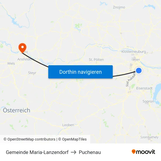 Gemeinde Maria-Lanzendorf to Puchenau map