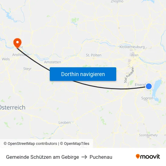 Gemeinde Schützen am Gebirge to Puchenau map