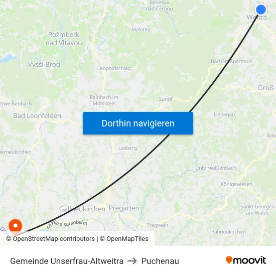 Gemeinde Unserfrau-Altweitra to Puchenau map