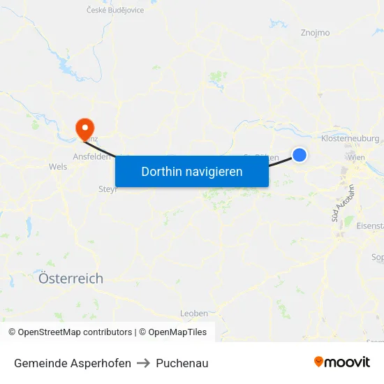 Gemeinde Asperhofen to Puchenau map