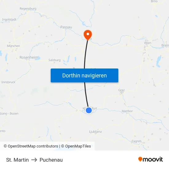 St. Martin to Puchenau map
