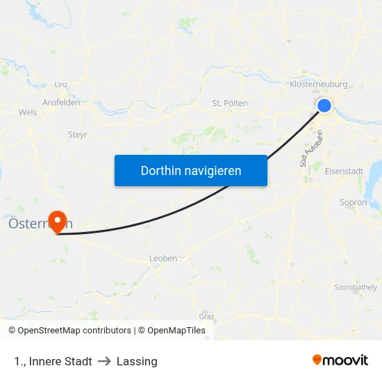 1., Innere Stadt to Lassing map