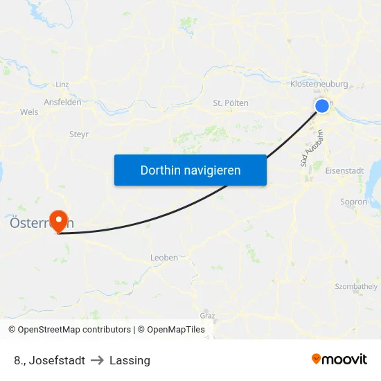 8., Josefstadt to Lassing map