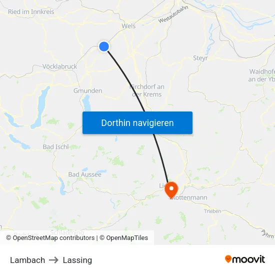 Lambach to Lassing map