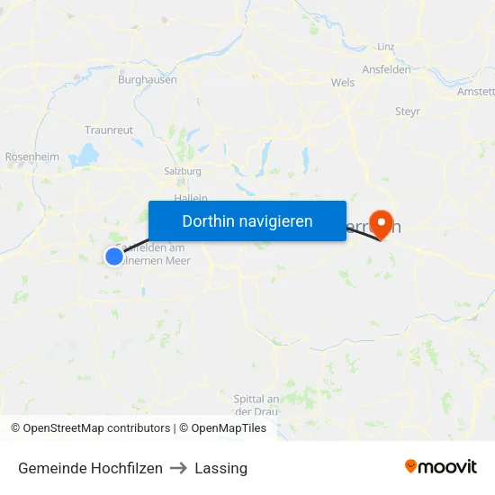 Gemeinde Hochfilzen to Lassing map