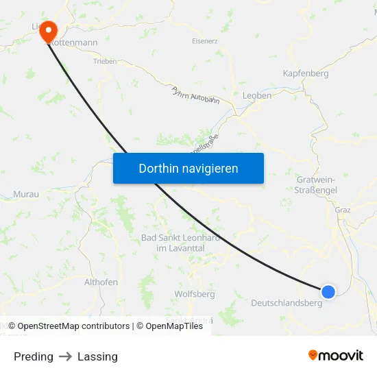 Preding to Lassing map