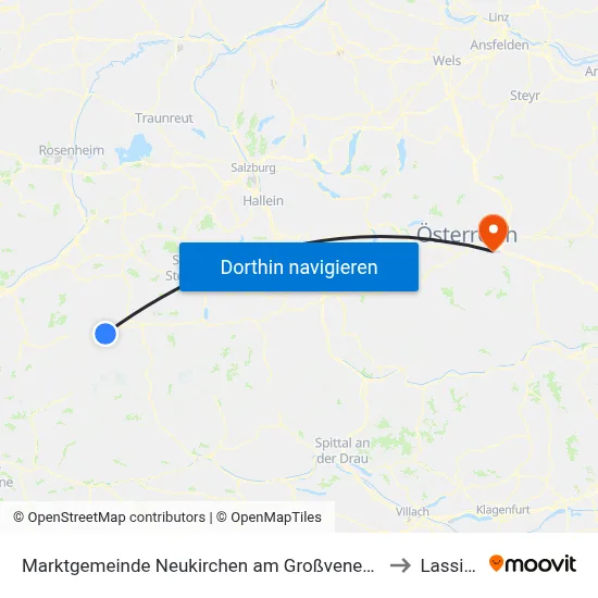 Marktgemeinde Neukirchen am Großvenediger to Lassing map