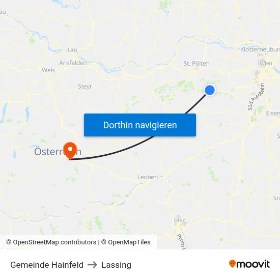 Gemeinde Hainfeld to Lassing map