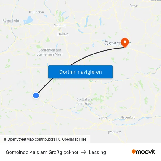 Gemeinde Kals am Großglockner to Lassing map