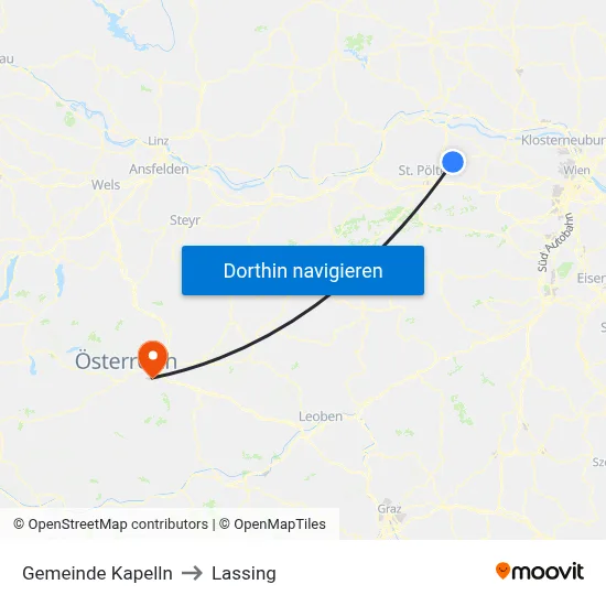 Gemeinde Kapelln to Lassing map