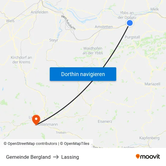 Gemeinde Bergland to Lassing map