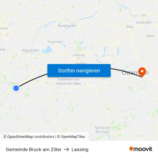 Gemeinde Bruck am Ziller to Lassing map