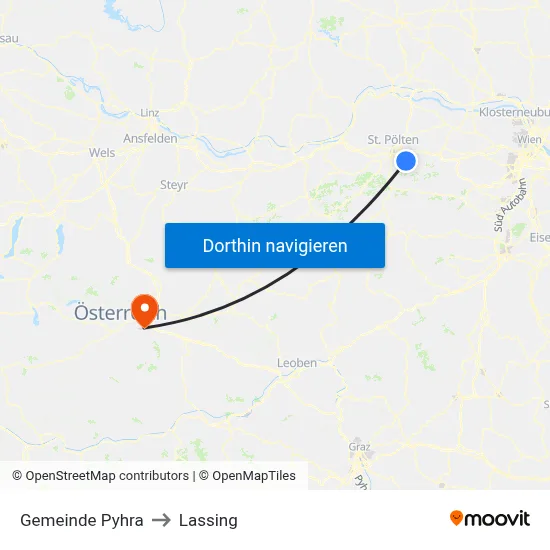 Gemeinde Pyhra to Lassing map