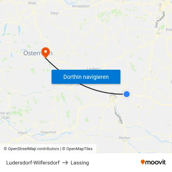 Ludersdorf-Wilfersdorf to Lassing map