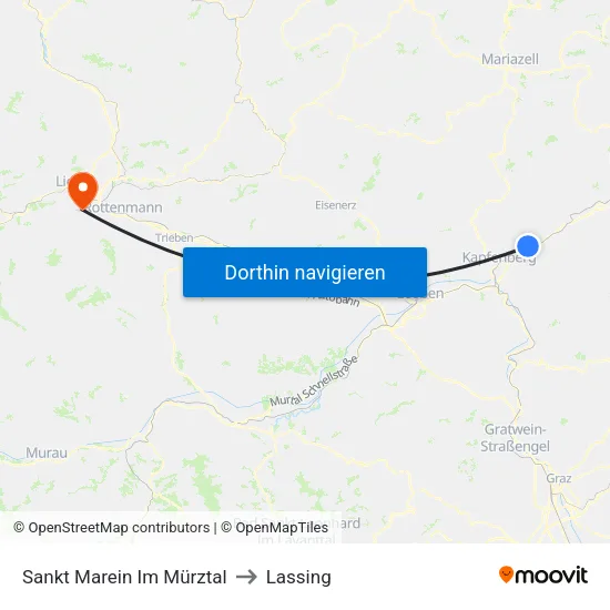 Sankt Marein Im Mürztal to Lassing map