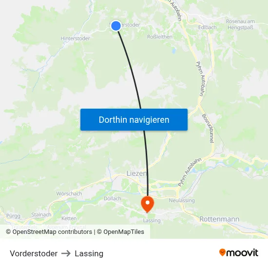 Vorderstoder to Lassing map