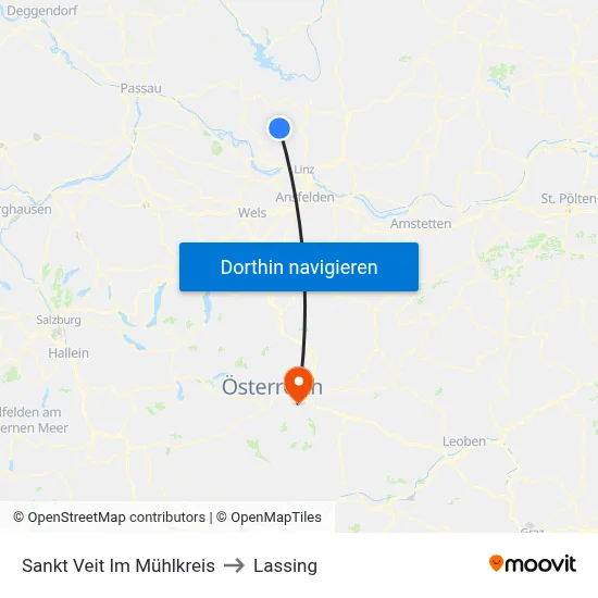 Sankt Veit Im Mühlkreis to Lassing map