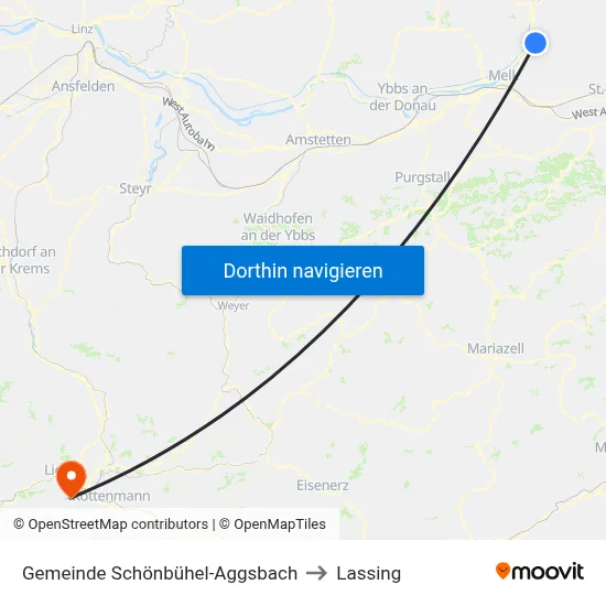 Gemeinde Schönbühel-Aggsbach to Lassing map