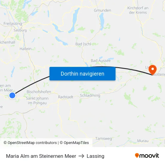 Maria Alm am Steinernen Meer to Lassing map
